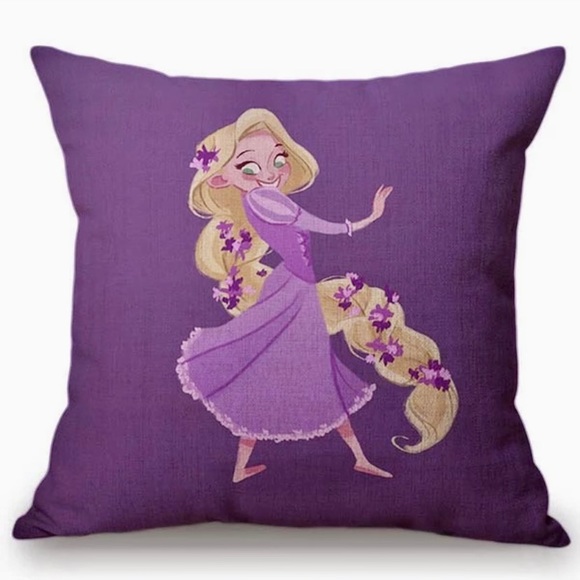 2 Cute Princess Print Home Decorative Cushion Cover Cotton Linen Car Sofa Throw - Picture 2 of 11